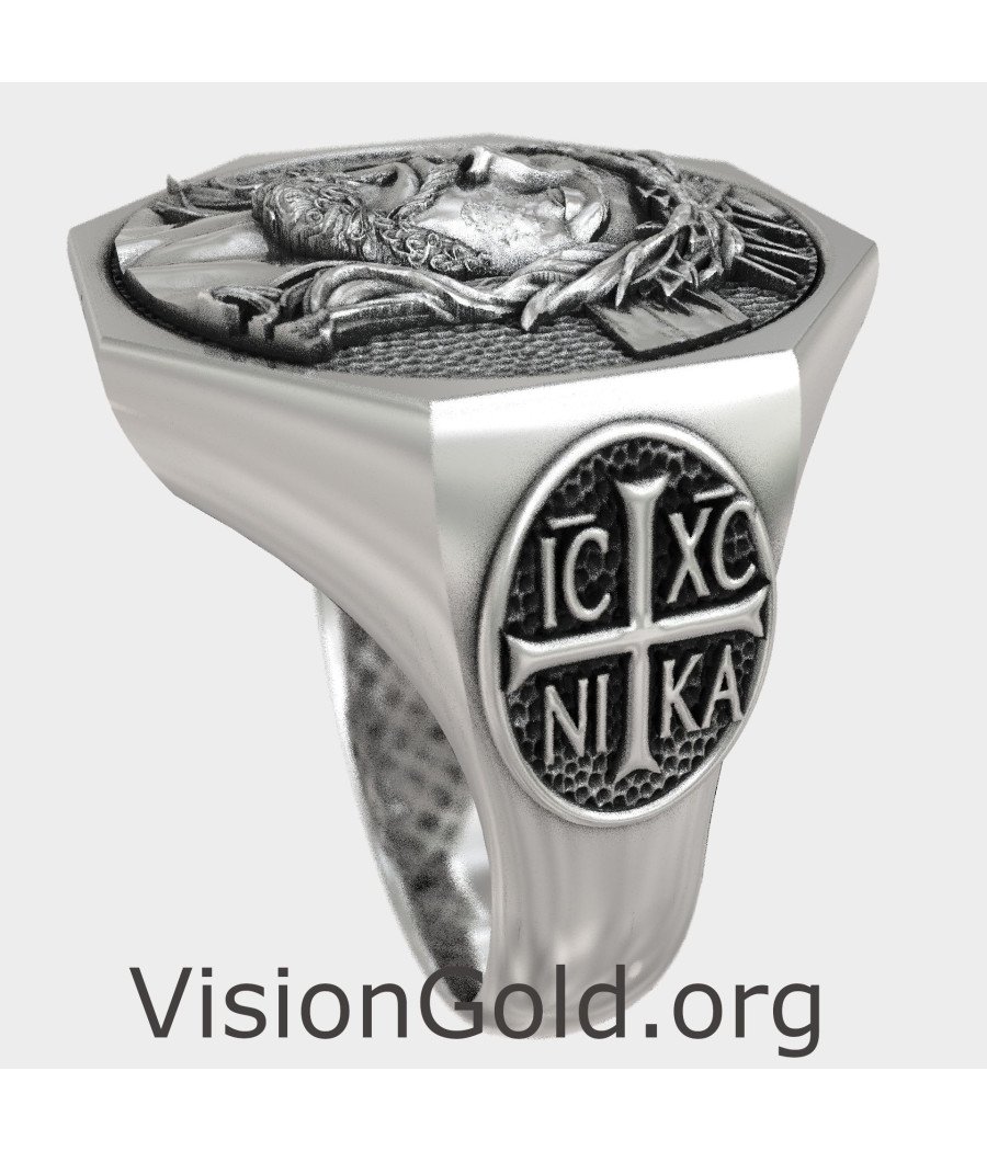 Anillo Vintage Signet Jesus ICXC NIKA 0833