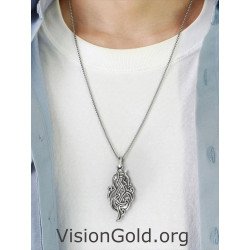 Celtic Dragon Pendant Necklace 0497