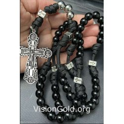 Catholic Black Cross Rosary 0019RPE