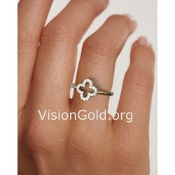 Dainty & Minimalist Pave Cross Ring 0081K