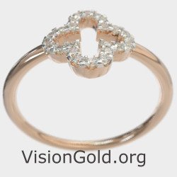 Elegant Cross Rose Gold Religious Ring 0081R