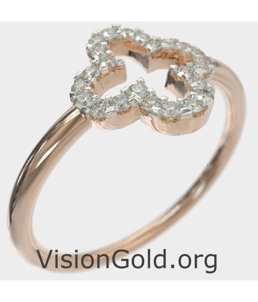 Elegant Cross Rose Gold Religious Ring 0081R