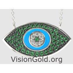 Luxury Layering Greek Evil Eye Pendant 0214LPPTS