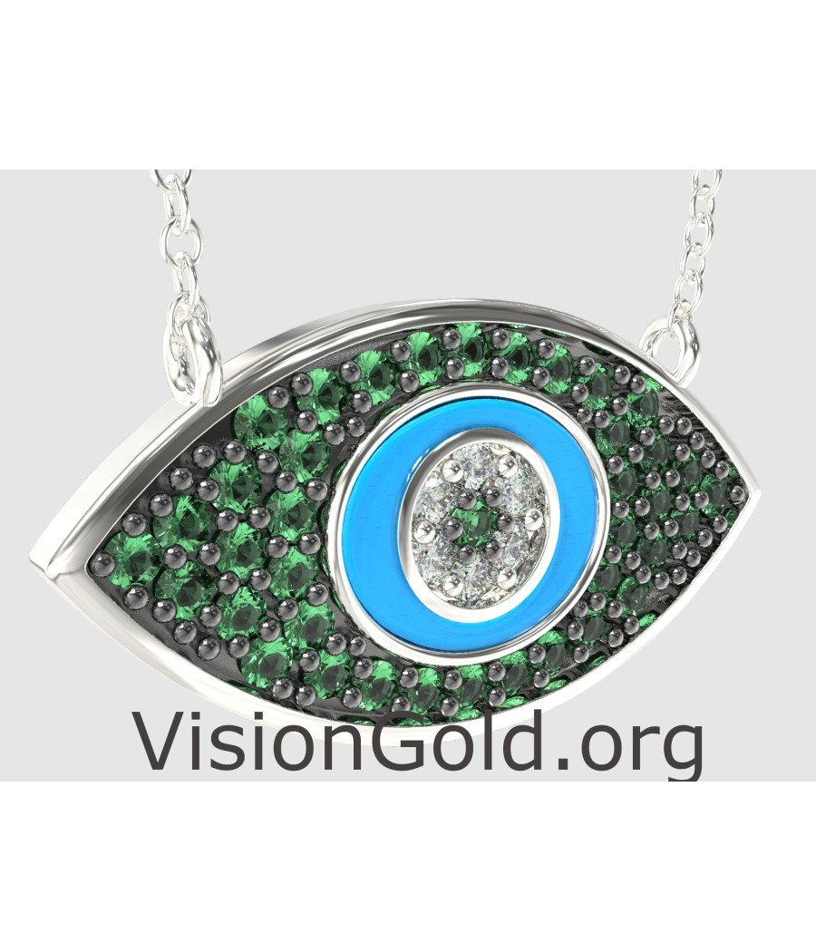 Luxury Layering Greek Evil Eye Pendant 0214LPPTS