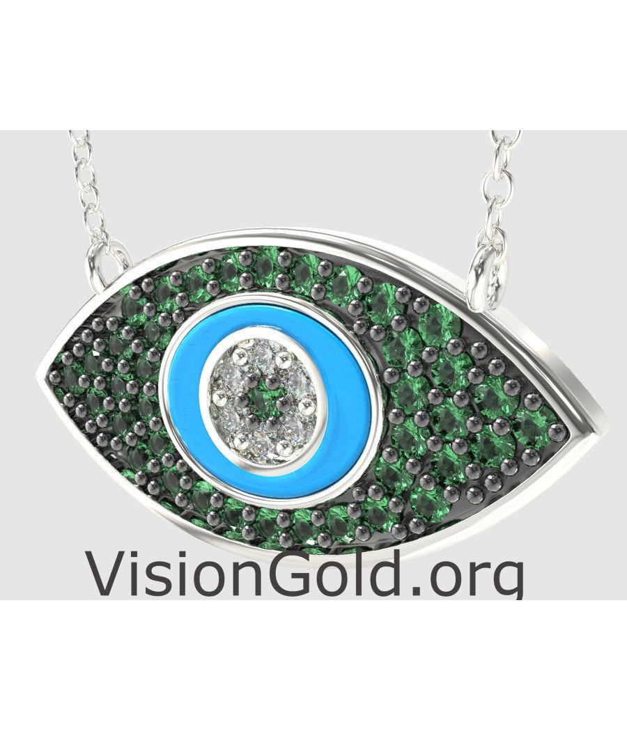 Luxury Layering Greek Evil Eye Pendant 0214LPPTS