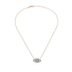 Collier d'yeux en or rose pour femmes 0214R