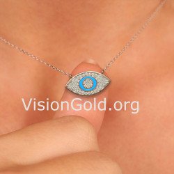 Collier d'yeux en or rose pour femmes 0214R