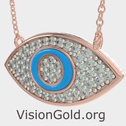 Collier d'yeux en or rose pour femmes 0214R