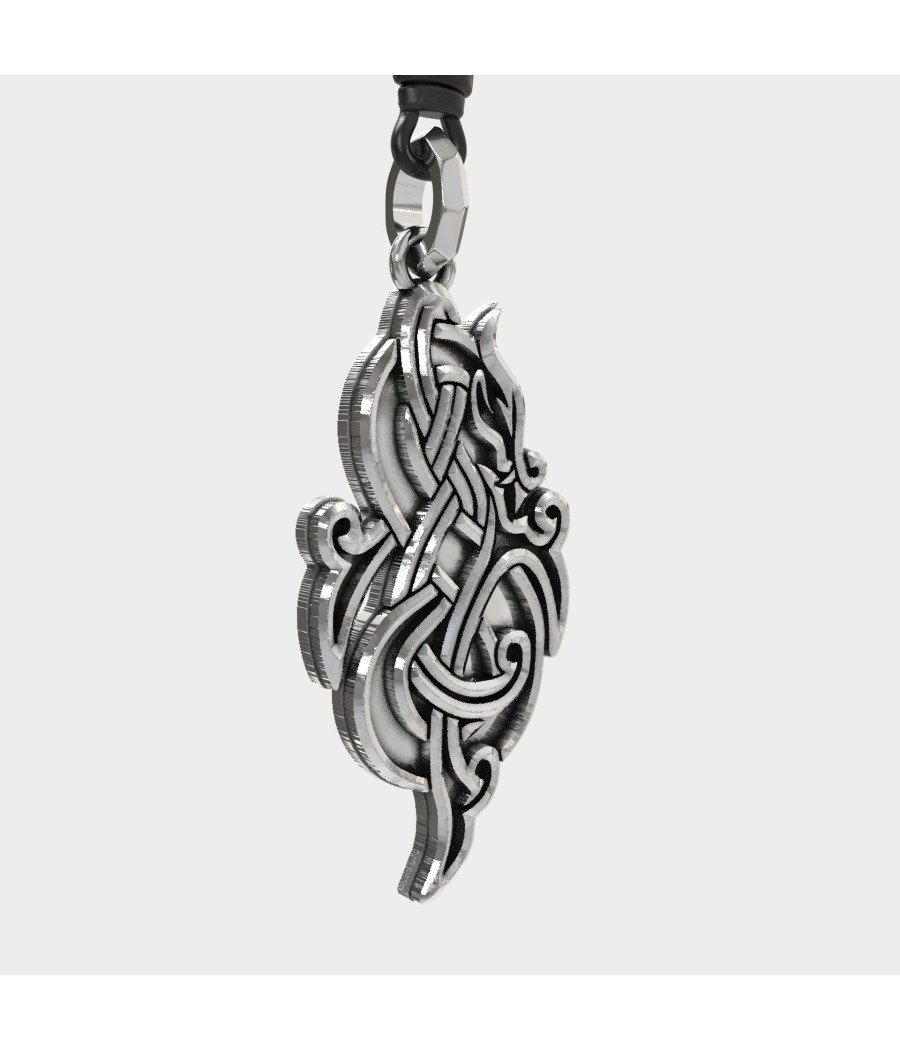 Celtic Dragon Pendant Necklace 0497