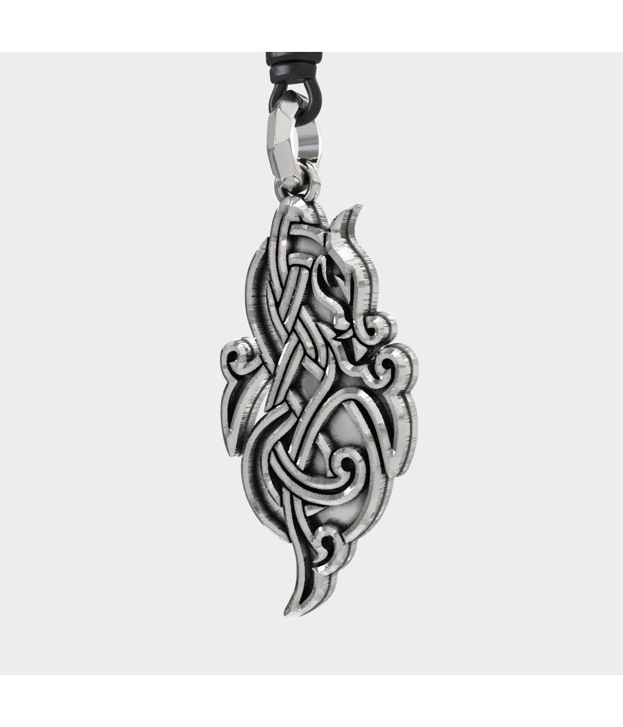 Celtic Dragon Pendant Necklace 0497