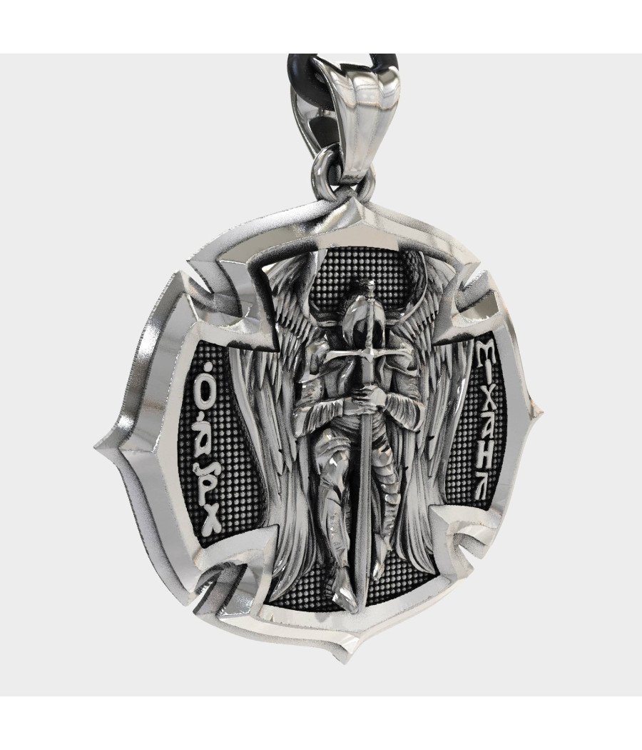 Silver Cross St. Michael Archangel Necklace 0492