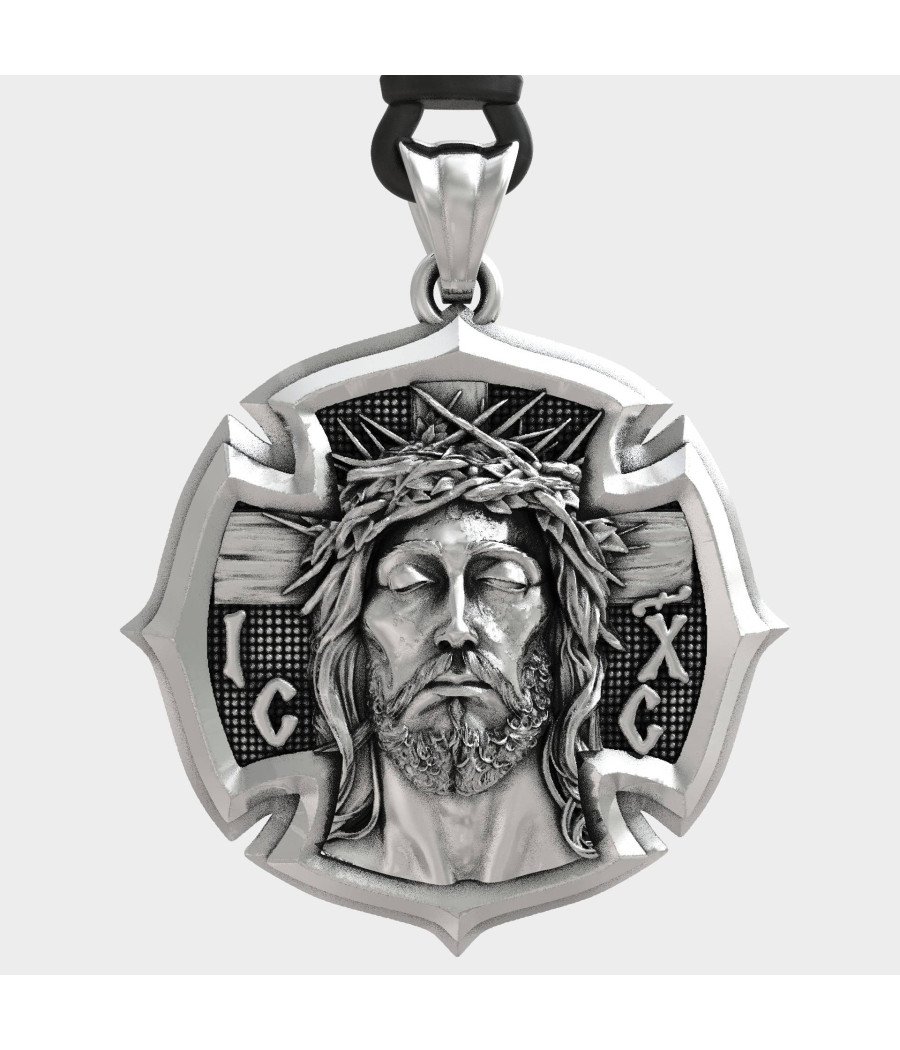 Collier Jésus Crucifix en argent fait main 0491