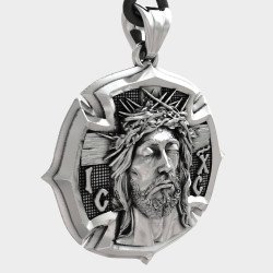 Handgemachte Silber Jesus Kruzifix Halskette 0491