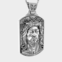 Collier homme Jésus chrétien en argent 0473