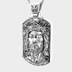 Collier homme Jésus chrétien en argent 0473