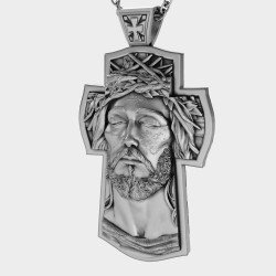 Handmade Silver Jesus Crucifix Necklace 0472