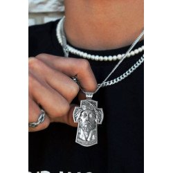 Handgemachte Silber Jesus Kruzifix Halskette 0472