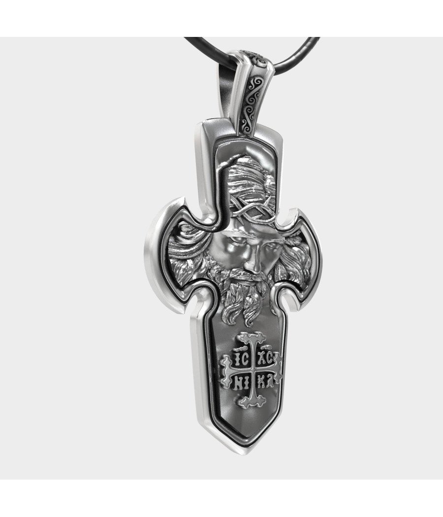 Elegant Silver Jesus Cross Necklace 0470