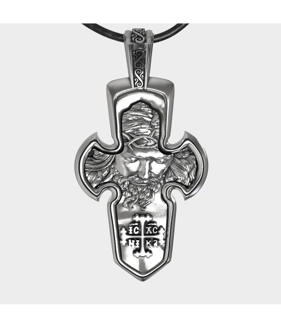 Elegant Silver Jesus Cross Necklace 0470