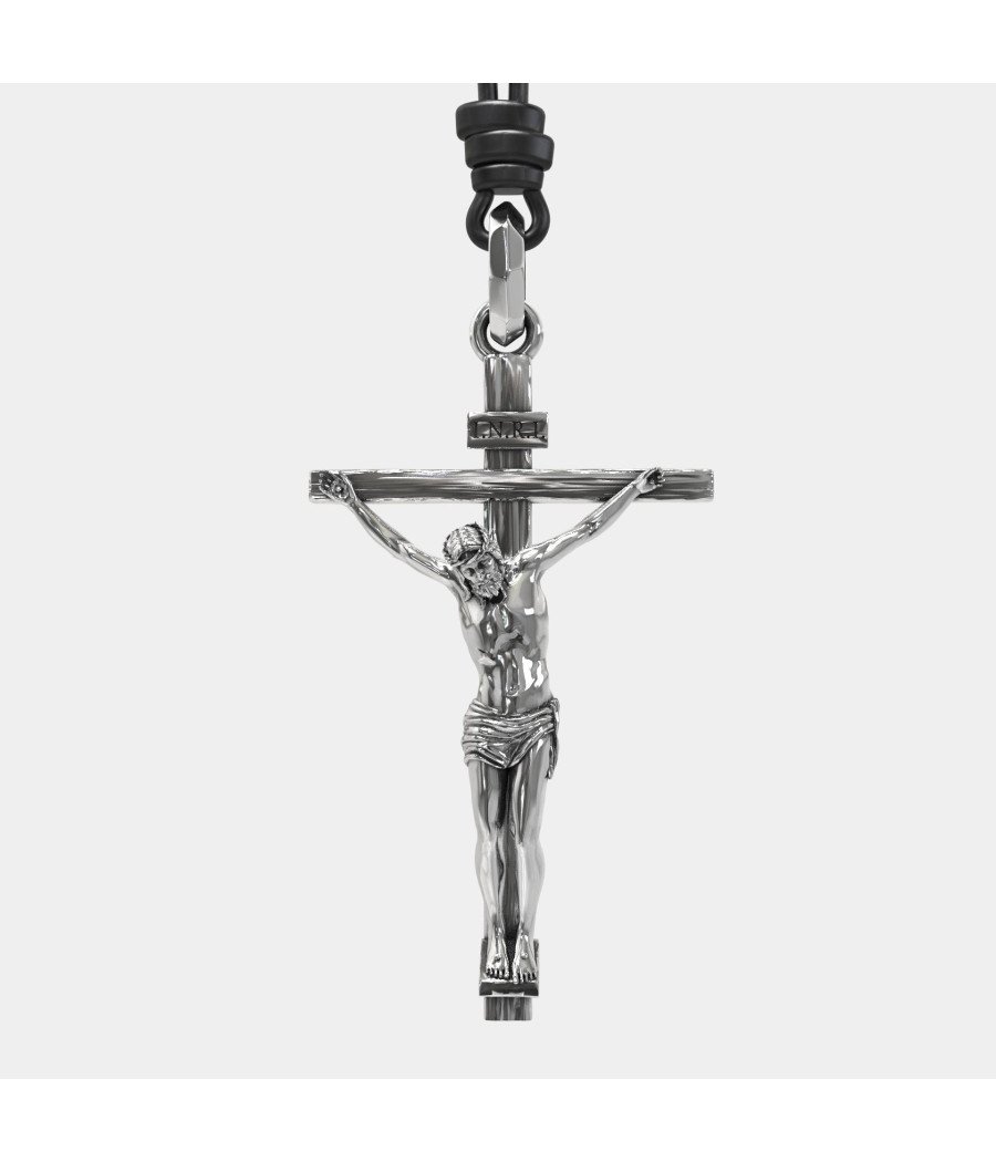 Jesus Silber Kreuz Herren christliche Halskette 0469