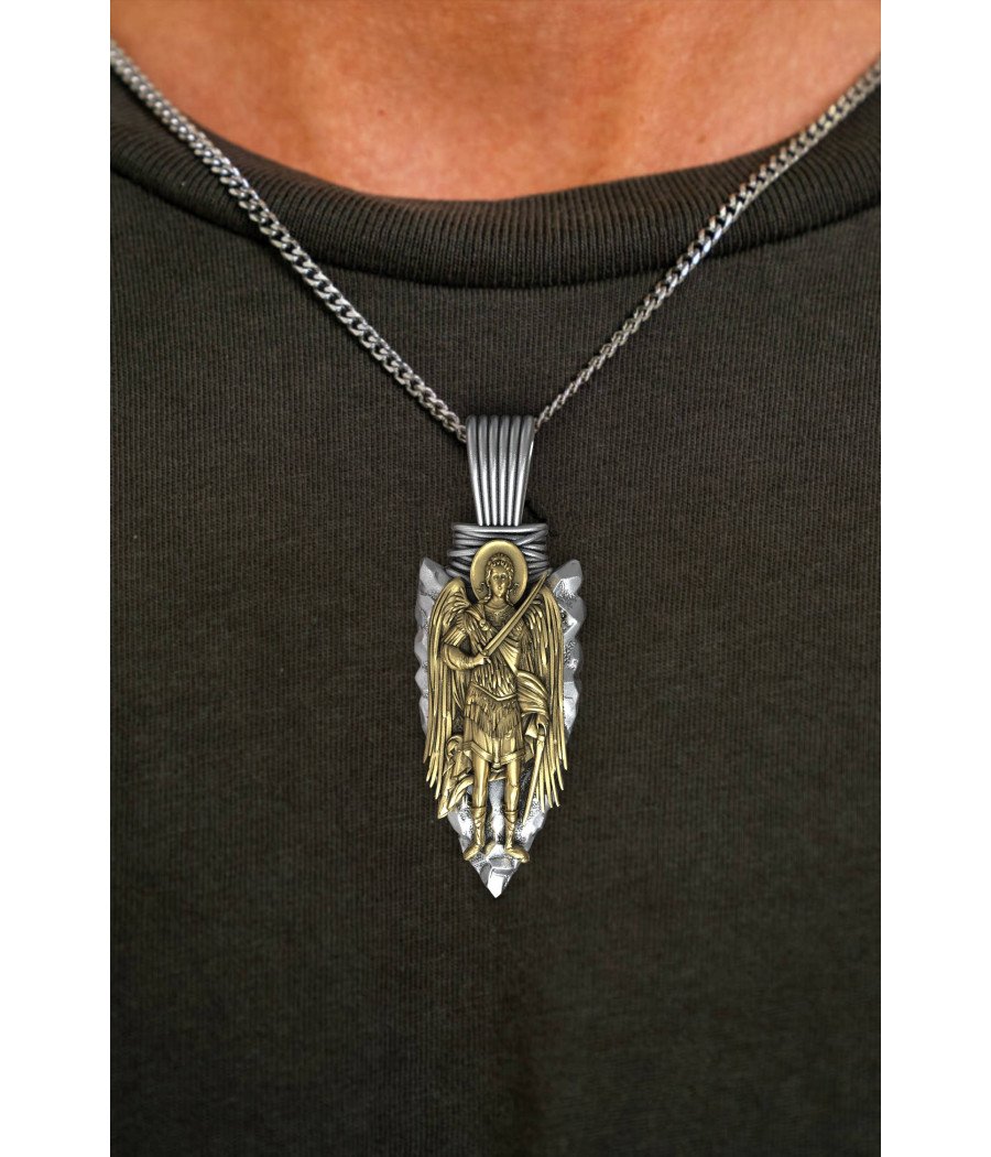 Saint Michael Gold Plated Necklace 0465K