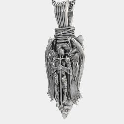 Vintage Silver St. Michael Charm Pendant 0466L