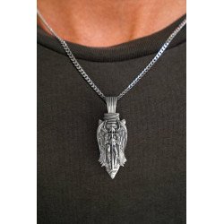 Vintage Silber St. Michael Charm Anhänger 0466L