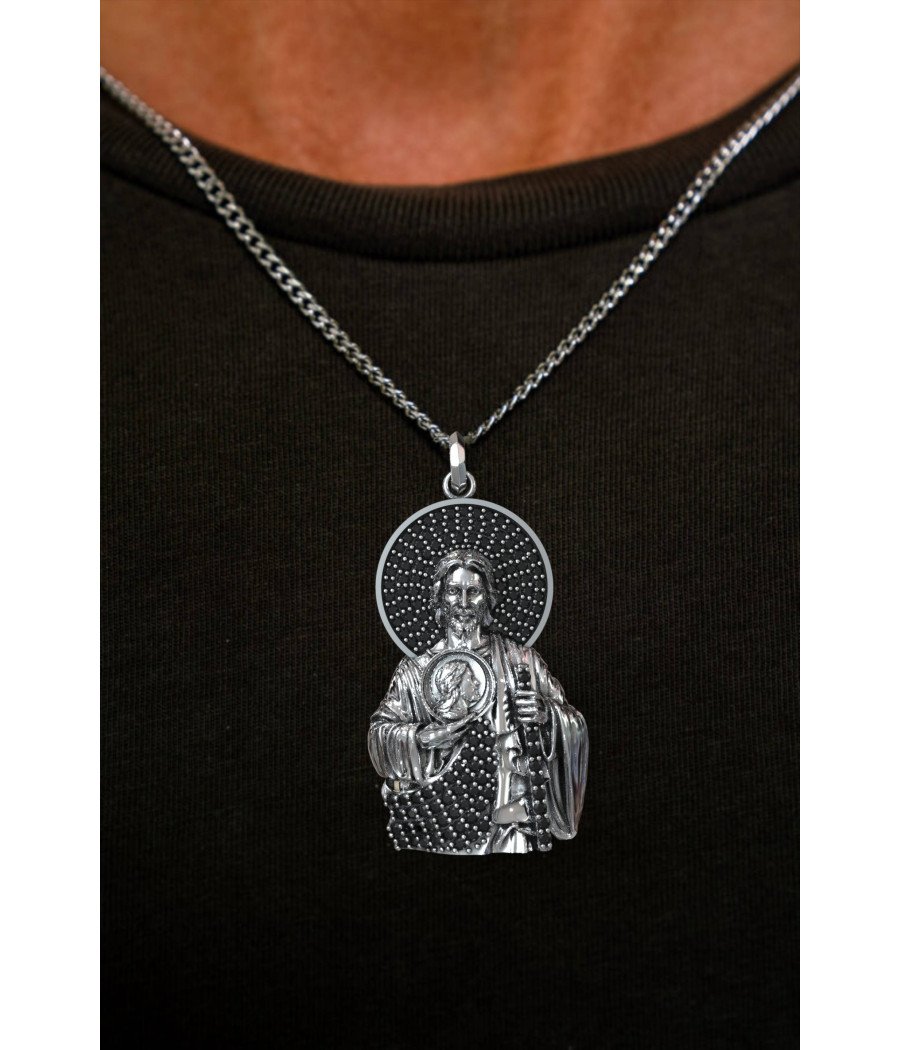 Religiosa Cristiana Hombres Collar San Judas El Tadeo 0463LMP