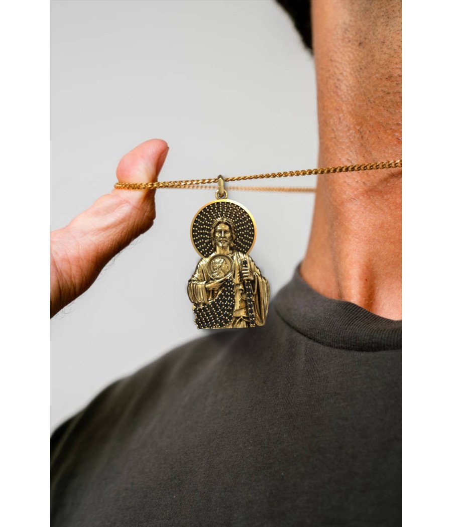 Saint Jude Pray For Us Handmade Pendant Necklace 0463KMP