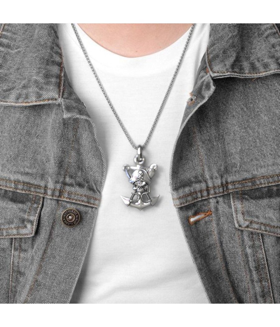 Collier Pirate Anchor pour homme 0457