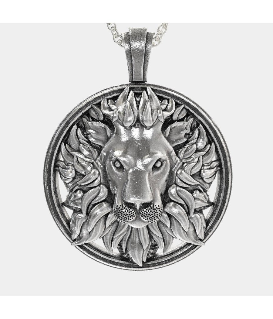 Silber Löwe Anhänger Halskette 0436