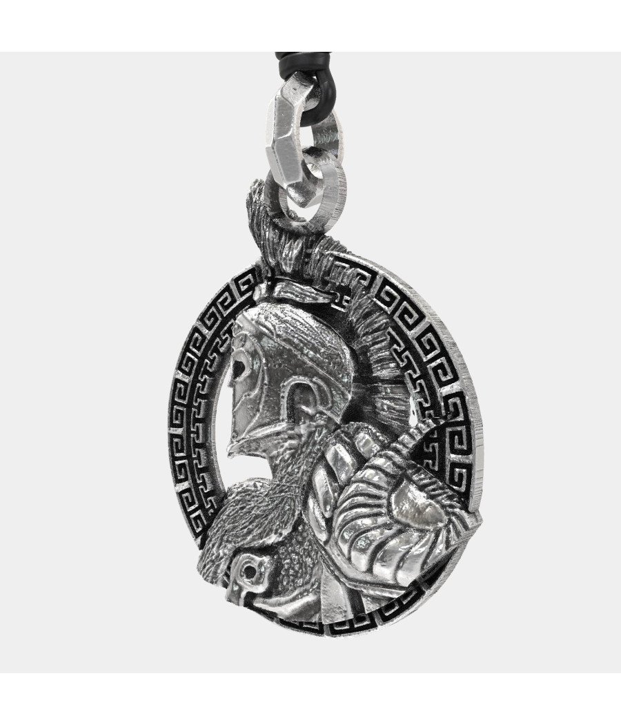 Greek Warrior Helmet Necklace - Regalo para Marido 0443