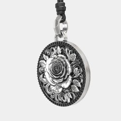 Vintage Herren Rose Blume Anhänger 0433