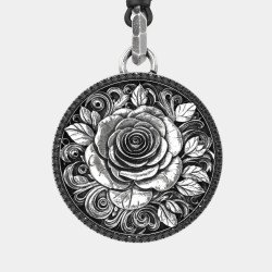 Vintage Herren Rose Blume Anhänger 0433