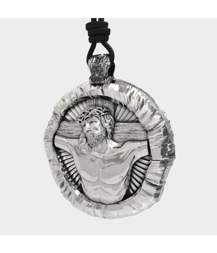 Silver Jesus Pendant Necklace 0422