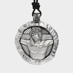 Silver Jesus Pendant Necklace 0422