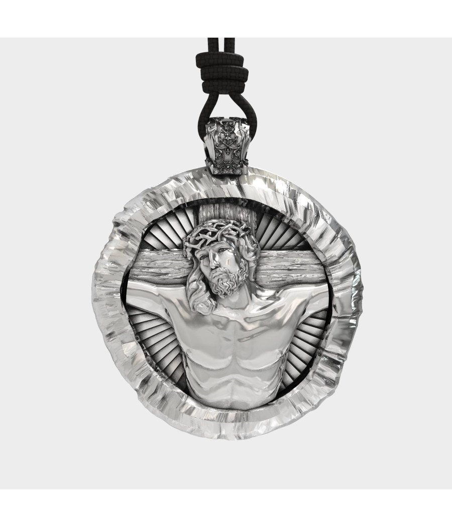 Silver Jesus Pendant Necklace 0422