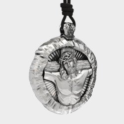 Silver Jesus Pendant Necklace 0422