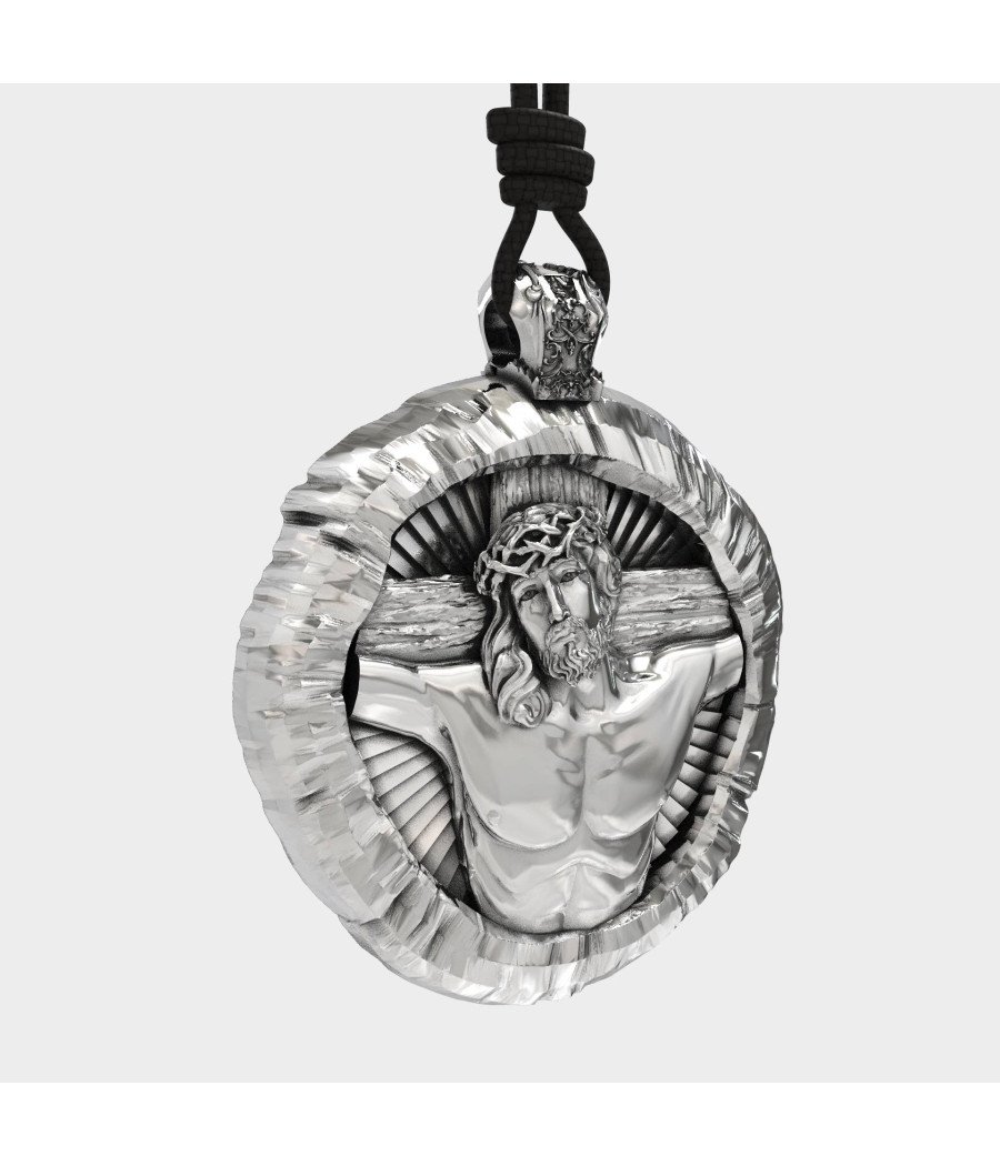 Silver Jesus Pendant Necklace 0422