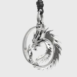 Mens Pendant Necklace Uroboros Dragon 0420