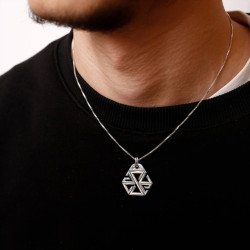 Collier pour hommes avec pendentif géométrique 0406