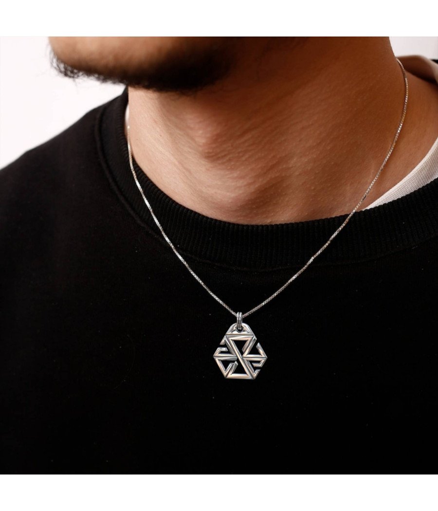 Collier pour hommes avec pendentif géométrique 0406