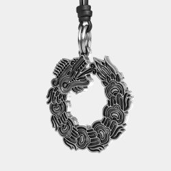 Ouroboros Dragon Silver Pendant 0403