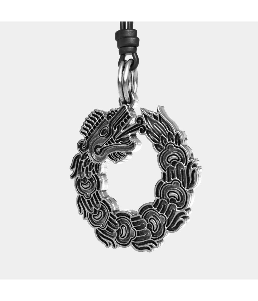 Ouroboros Dragon Silver Pendant 0403