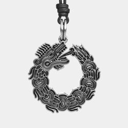 Ouroboros Dragon Silver Pendant 0403