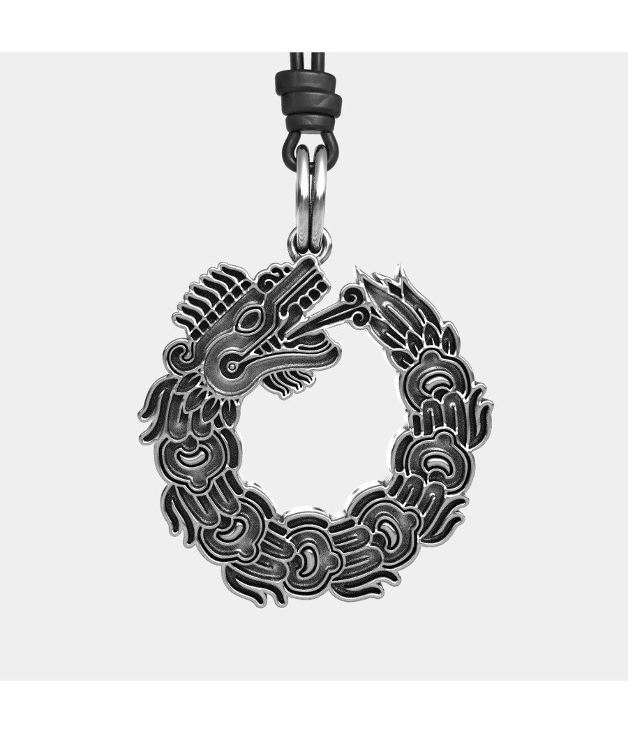 Ouroboros Drache Silber Anhänger 0403