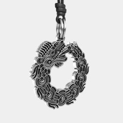 Ouroboros Dragon Silver Pendant 0403