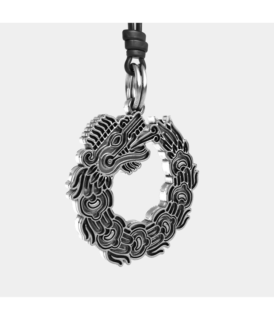 Ouroboros Dragon Silver Pendant 0403