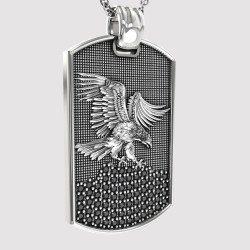 Oxidierte Herren Militär Tag Eagle Halskette 0417