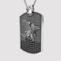 Oxidierte Herren Militär Tag Eagle Halskette 0417